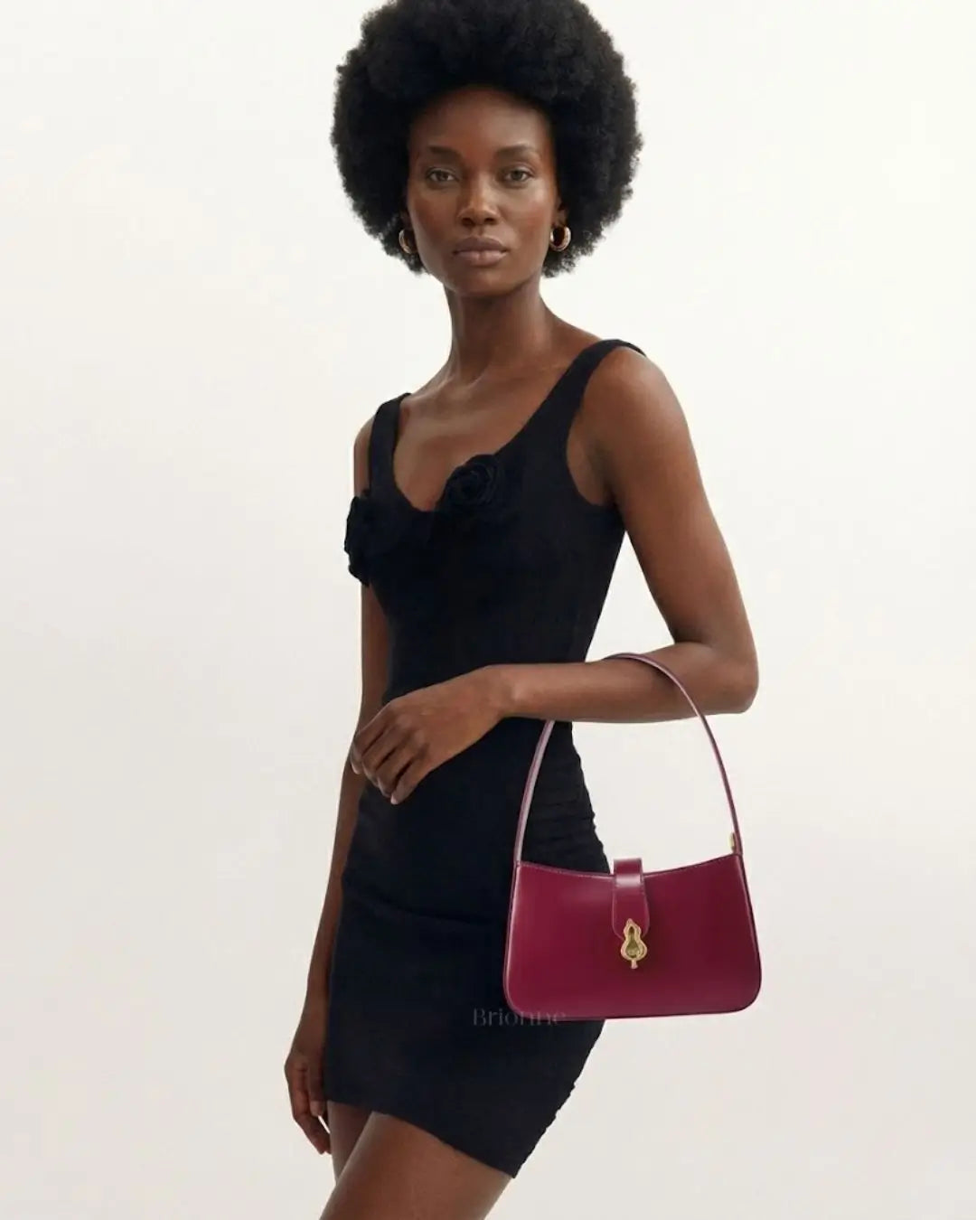 Bolsa Feminina Pequena de Couro Burgundy