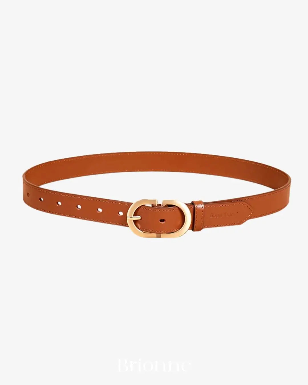 Cinto Feminino de Couro de Vaca BEAUTODay Marrom Claro