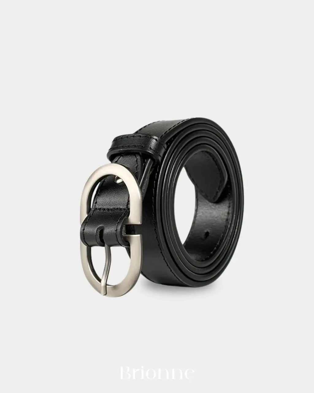 Cinto Feminino Couro de Vaca BEAUTODay Fivela Prata | Preto