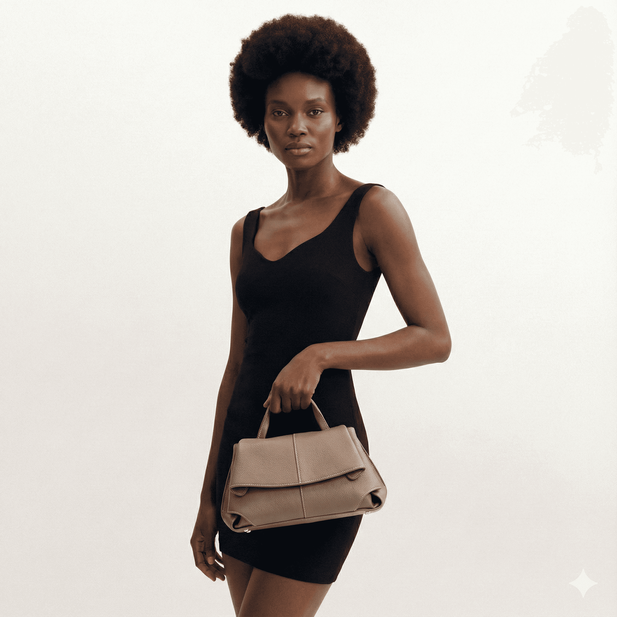 Bolsa Feminina de Couro Legítimo Ely Caqui