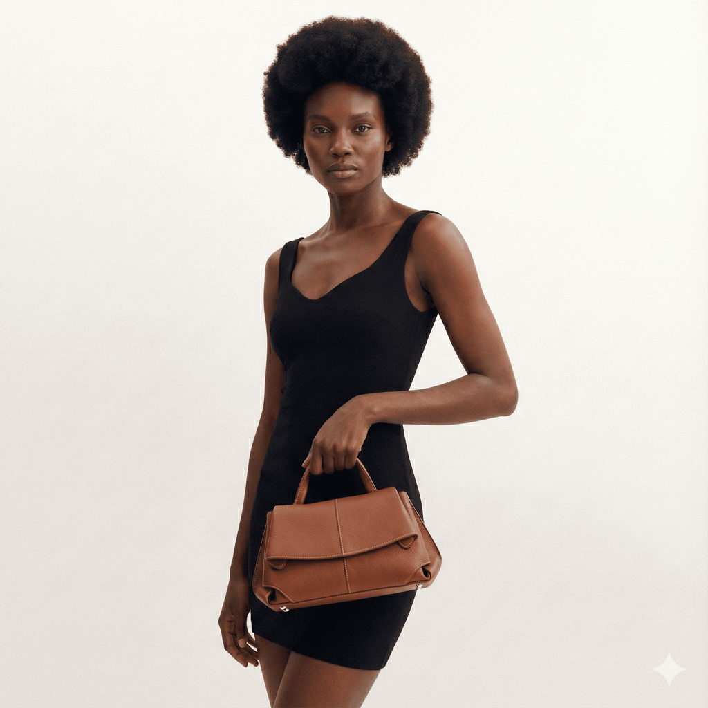 Bolsa Feminina de Couro Legítimo Ely Marrom
