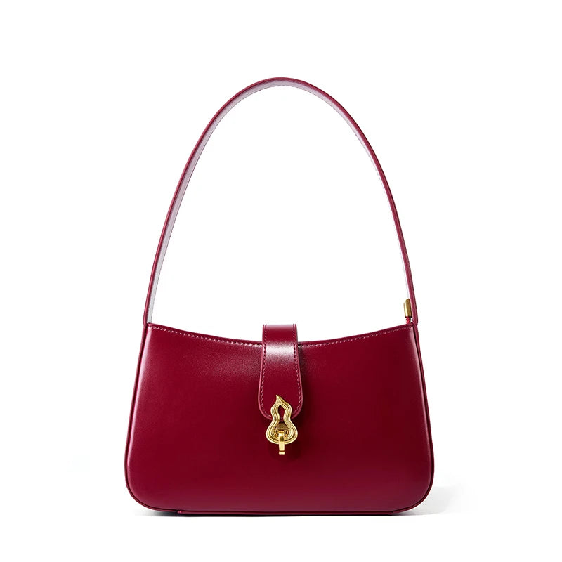 Bolsa Feminina Pequena de Couro Burgundy