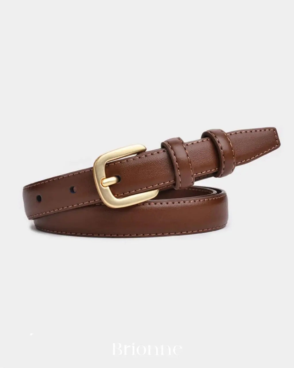 Cinto Feminino de Couro Fino Marrom