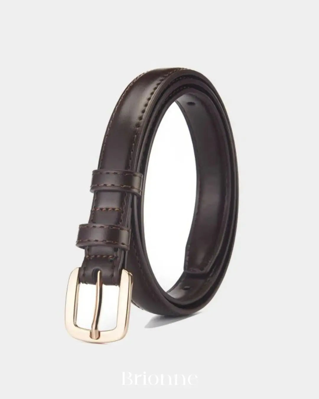 Cinto Feminino de Couro Fino Modelo Marrom Escuro