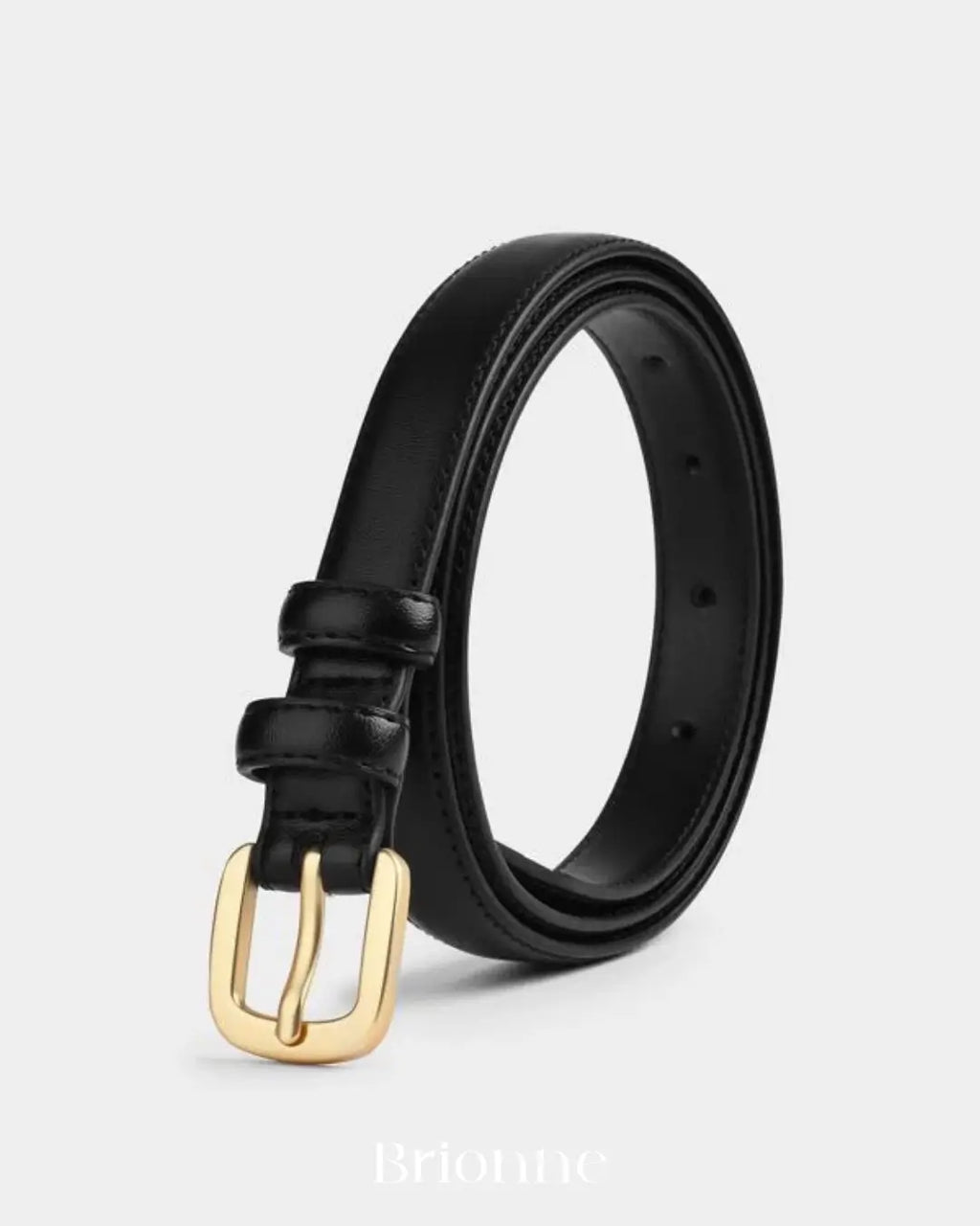 Cinto Feminino de Couro Fino Modelo Preto