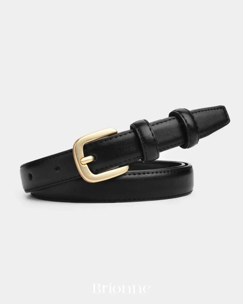 Cinto Feminino de Couro Fino Modelo Preto